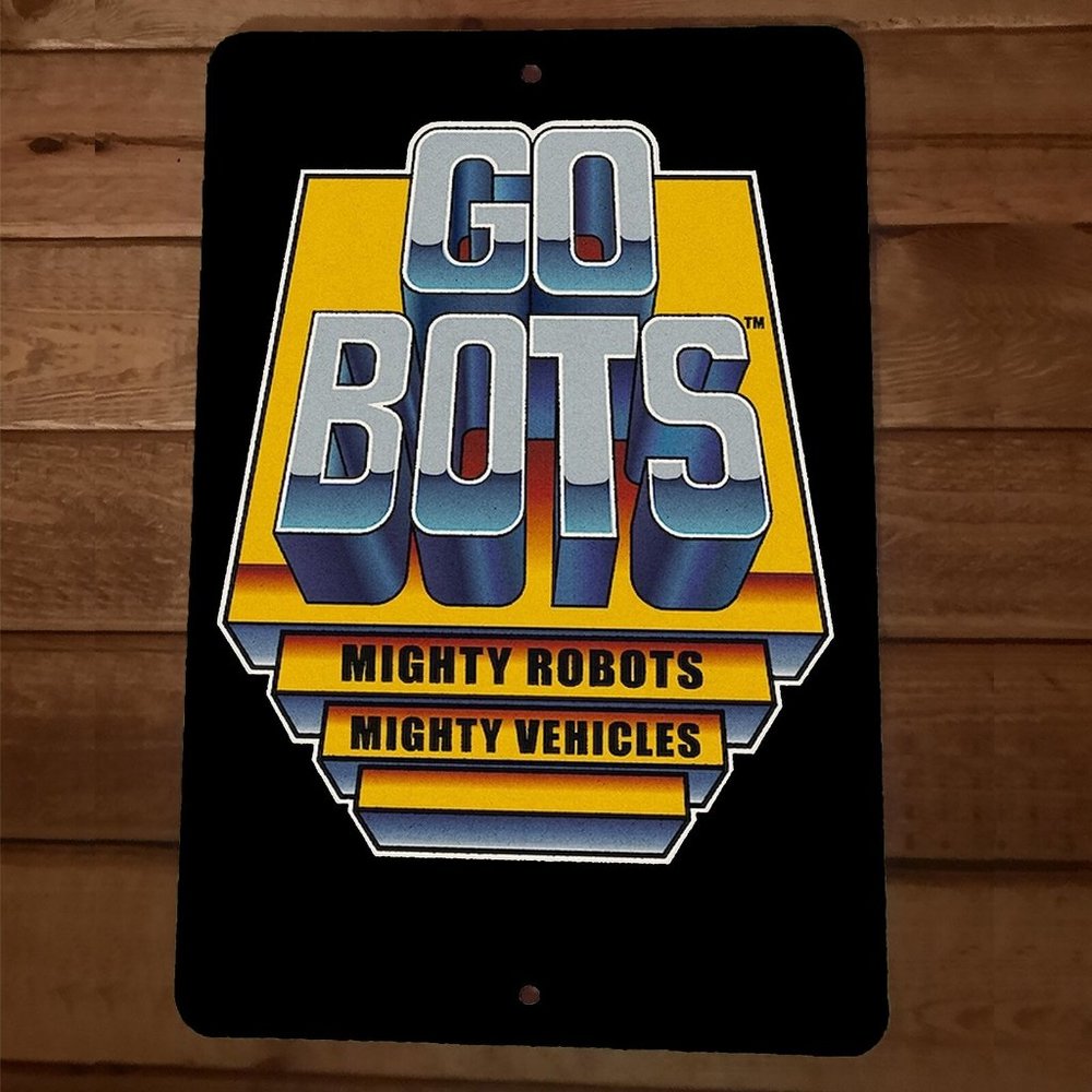Go Bots Logo Transformers 8x12 Metal‎ Wall Sign Retro 80s Poster